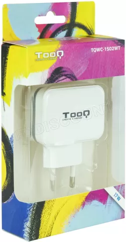 Photo de Chargeur secteur TooQ 2 port USB-A 17W (Blanc)