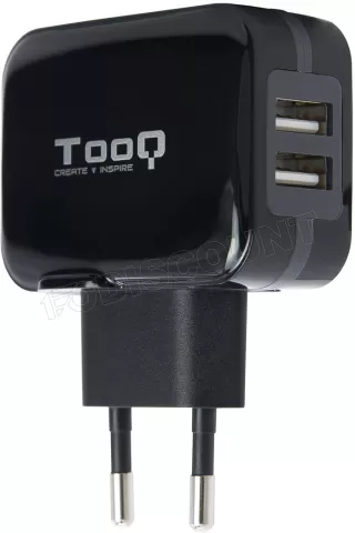 Photo de Chargeur secteur TooQ 2 port USB-A 17W (Noir)