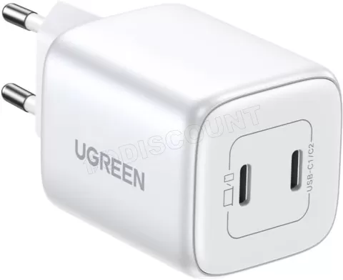 Photo de Chargeur secteur UGreen CD294 2x USB-C 45W (Blanc)