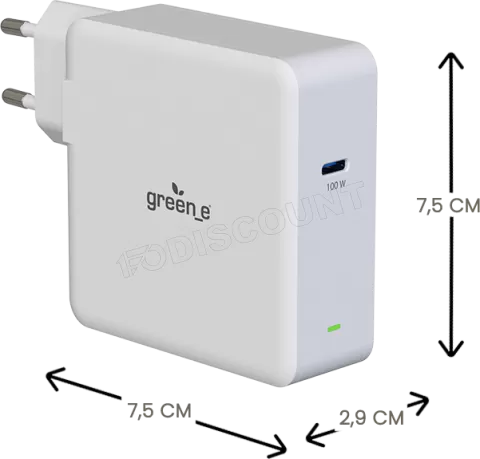 Photo de Chargeur secteur Universel Green-e USB-C - 65W (Blanc)