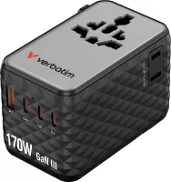Photo de Chargeur secteur universel Verbatim 1x USB-A + 3x USB-C 170W (Noir)