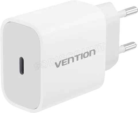 Photo de Chargeur secteur Vention USB-C + Cable USB-C M/M 1m 20W (Blanc)