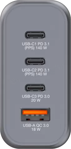 Photo de Chargeur secteur Verbatim GNC 2x ports USB-A + 2x ports USB-C 100W (Noir)