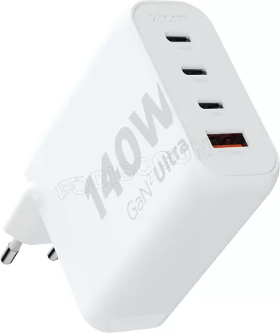 Photo de Chargeur secteur Xtorm Gan2 Ultra  1x port USB-A + 3x ports USB-C 140W (Blanc)