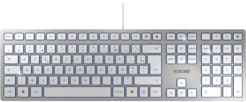 Photo de Clavier Cherry KC-6000 USB (Argent/Blanc)