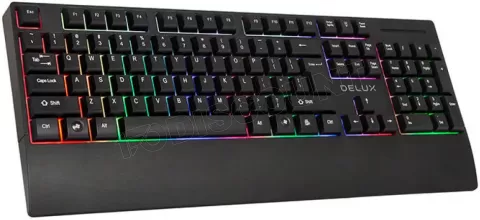 Photo de Clavier filaire Gamer Delux K9852 RGB (Noir) QWERTY