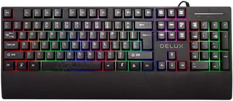 Photo de Clavier filaire Gamer Delux K9852 RGB (Noir) QWERTY