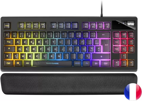 Photo de Clavier Gamer Mars Gaming MKAX RGB (Noir/Blanc)