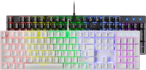 Photo de Clavier Gamer mécanique (Blue Switch) Mars Gaming MK422 RGB (Blanc)