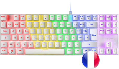 Photo de Clavier Gamer mécanique (Blue Switch) Mars Gaming MK80 RGB (Blanc)