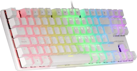 Photo de Clavier Gamer mécanique (Blue Switch) Mars Gaming MK80 RGB (Blanc)