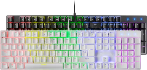 Photo de Clavier Gamer mécanique (Brown Switch) Mars Gaming MK422 RGB (Blanc)