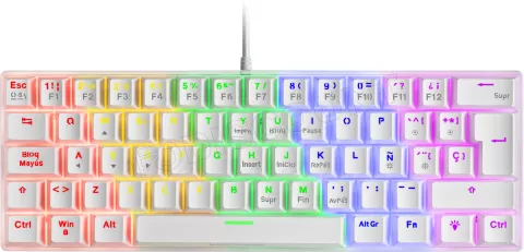 Photo de Clavier Gamer mécanique (Brown Switch) Mars Gaming MK60 RGB (Blanc)