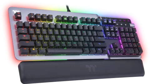 Photo de Clavier Gamer mécanique (Cherry MX Silver) Thermaltake Argent K5 RGB (Argent)