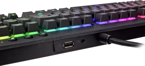 Photo de Clavier Gamer mécanique (Cherry MX Silver) Thermaltake X1 RGB (Noir)