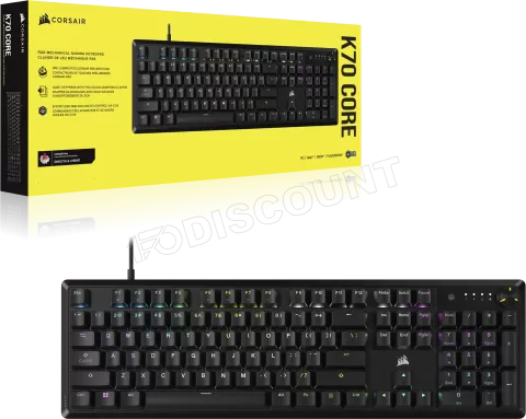 Photo de Clavier Gamer mécanique (Corsair MLX Red linear) Corsair K70 Core RGB (Noir)
