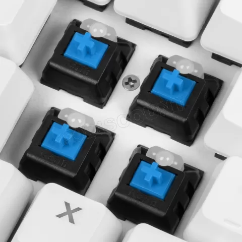 Photo de Clavier Gamer mécanique (Kailh Blue) Sharkoon Skiller SGK3 RGB (Blanc)