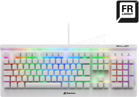 Photo de Clavier Gamer mécanique (Kailh Blue) Sharkoon Skiller SGK3 RGB (Blanc)