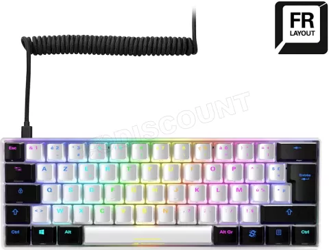 Photo de Clavier Gamer mécanique (Kailh Red) Sharkoon Skiller SGK50 S4 RGB (Blanc)