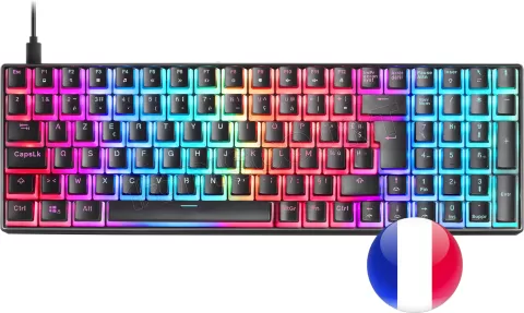 Photo de Clavier Gamer mécanique (Outemu Blue Switch) Mars Gaming MKUltra RGB (Noir)