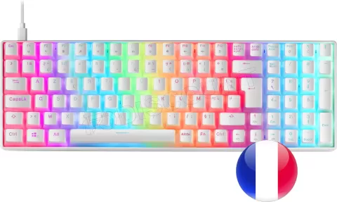 Photo de Clavier Gamer mécanique (Outemu Brown Switch) Mars Gaming MKUltra RGB (Blanc)