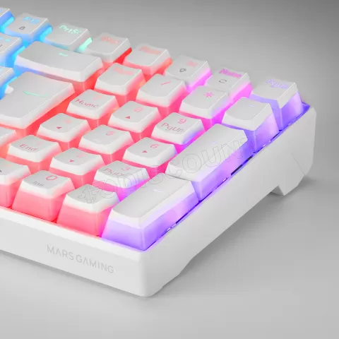 Photo de Clavier Gamer mécanique (Outemu Brown Switch) Mars Gaming MKUltra RGB (Blanc)