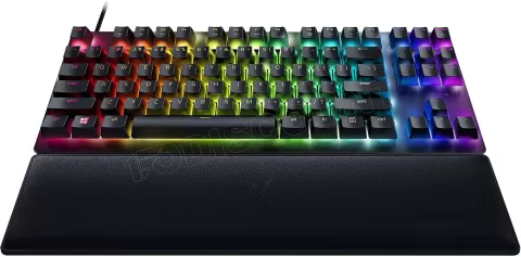 Photo de Clavier Gamer mécanique (Razer Linear Optical Red) Razer Huntsman V2 TKL RGB (Noir)