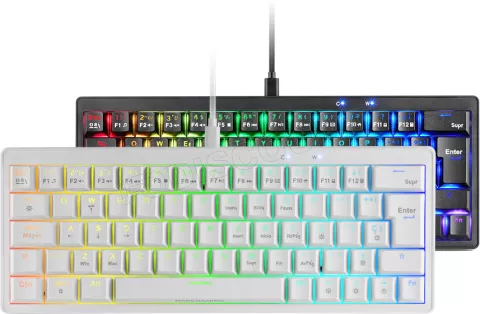 Photo de Clavier Gamer mécanique (Yellow Silent) Mars Gaming MKMiniPro RGB (Blanc)
