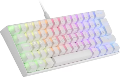 Photo de Clavier Gamer mécanique (Yellow Silent) Mars Gaming MKMiniPro RGB (Blanc)