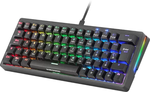 Photo de Clavier Gamer mécanique (Yellow Silent) Mars Gaming MKMiniPro RGB (Noir)