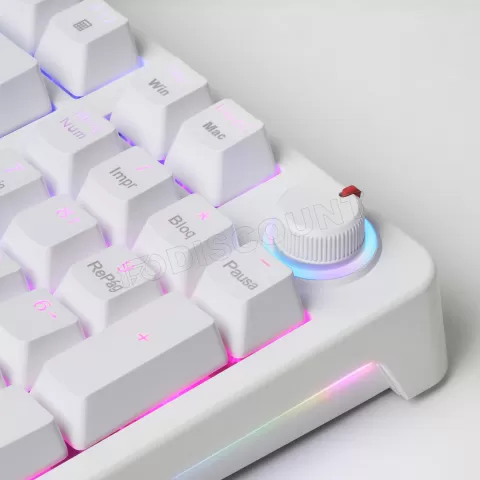 Photo de Clavier Gamer mécanique (Yellow Switch) Mars Gaming MKPro RGB (Blanc)