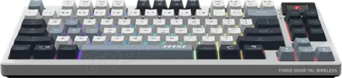 Photo de Clavier Gamer sans fil Bluetooth mécanique MSI Forge GK600 TKL RGB (Blanc/Noir)