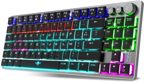 Photo de Clavier Gamer sans fil Bluetooth mécanique (Red Low Profile) Spirit of Gamer Xpert K1300 RGB (Argent)