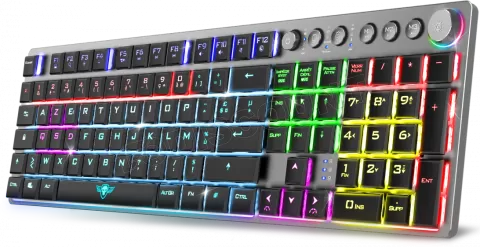 Photo de Clavier Gamer sans fil Bluetooth mécanique (Red Low Profile) Spirit of Gamer Xpert K1500 RGB (Argent)