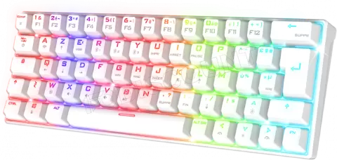 Photo de Clavier Gamer sans fil Bluetooth mécanique (Red Switch) Spirit of Gamer Xpert K200 TKL RGB (Blanc)