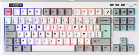 Photo de Clavier Gamer sans fil mécanique (BSON Lavender) 1stPlayer Neo87 RGB (Blanc)