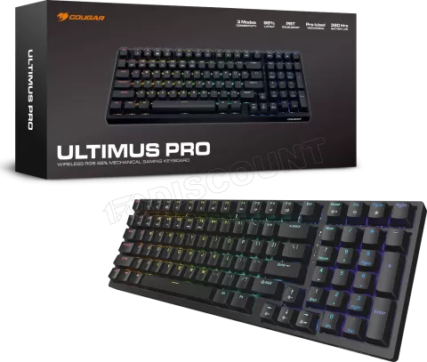 Photo de Clavier Gamer sans fil mécanique Cougar Ultimus Pro RGB (Noir)
