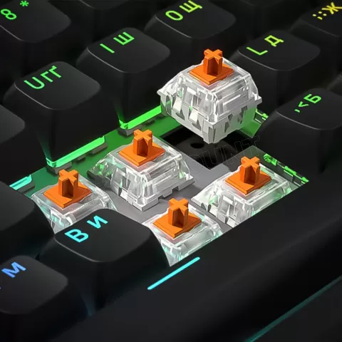 Photo de Clavier Gamer sans fil mécanique (Hator Aurum Linear) Hator Rockfall 3 TKL RGB (Noir)
