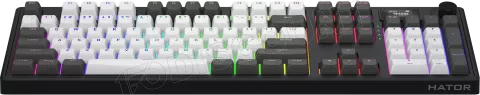 Photo de Clavier Gamer sans fil mécanique (Hator Aurum Linear) Hator Skyfall 100 Pro RGB (Noir/Blanc)