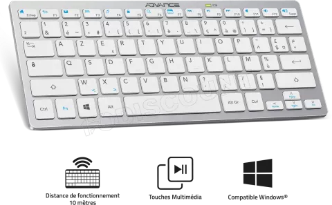 Photo de Clavier sans fil Bluetooth Advance SmartKeys (Gris)