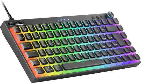 Photo de Clavier sans fil Bluetooth mécanique (Outemu SQ Pro Blue) Mars Gaming MK Cloud RGB (Noir)