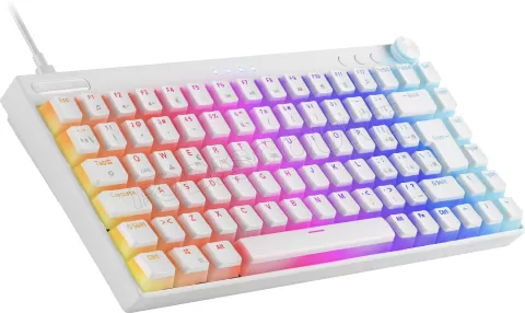 Photo de Clavier sans fil Bluetooth mécanique (Outemu SQ Pro Red) Mars Gaming MK Cloud RGB (Blanc)