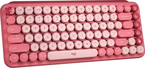 Photo de Clavier sans fil Bluetooth mécanique (Tactical Brown) Logitech Pop Keys (Rose)