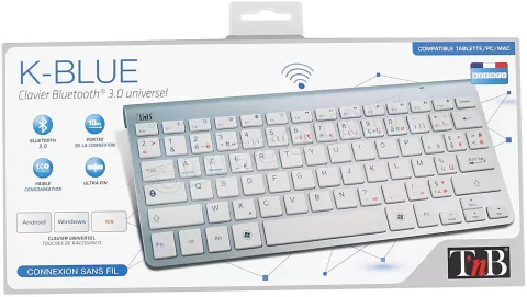 Photo de Clavier sans fil Bluetooth T'nB K-Blue (Argent/Blanc)