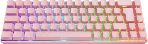 Photo de Clavier sans fil Gamer mécanique (Kailh Red) Deltaco PK95 RGB (Rose)