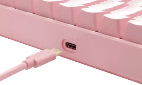 Photo de Clavier sans fil Gamer mécanique (Kailh Red) Deltaco PK95 RGB (Rose)