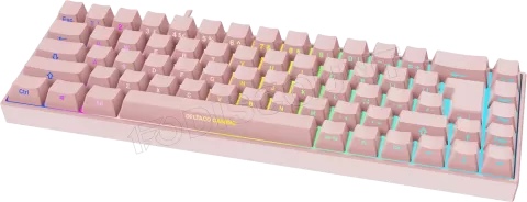 Photo de Clavier sans fil Gamer mécanique (Kailh Red) Deltaco PK95 RGB (Rose)