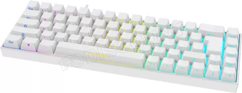 Photo de Clavier sans fil Gamer mécanique (Kailh Red) Deltaco WK95 RGB (Blanc)