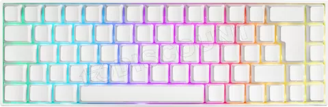 Photo de Clavier sans fil Gamer mécanique (Kailh Red) Deltaco WK95 RGB (Blanc)