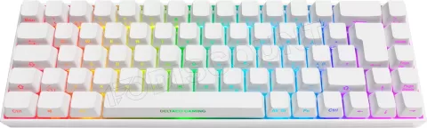 Photo de Clavier sans fil Gamer mécanique (Kailh Red) Deltaco WK95 RGB (Blanc)